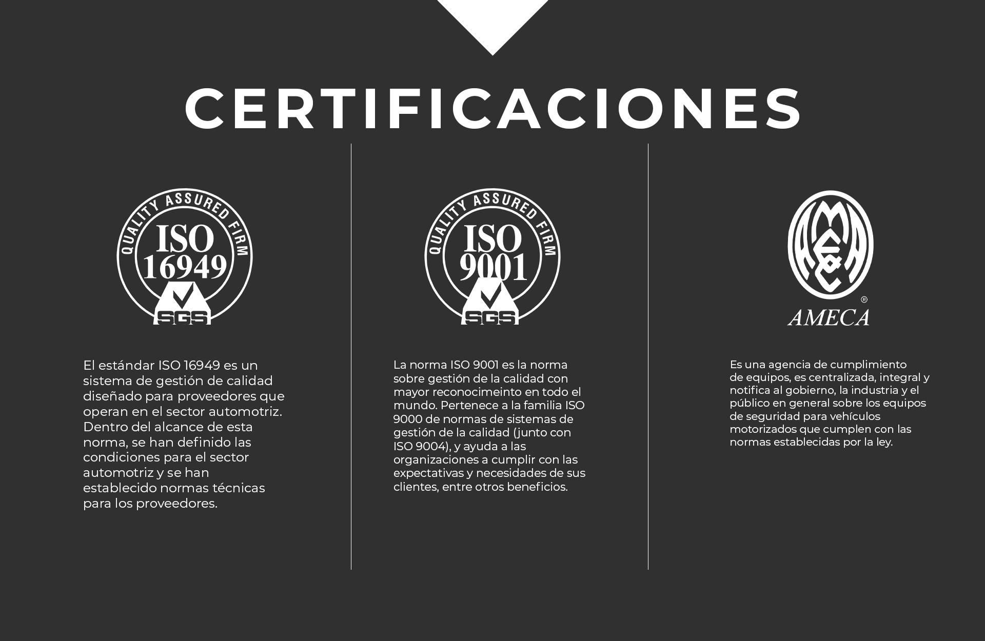 our certifications